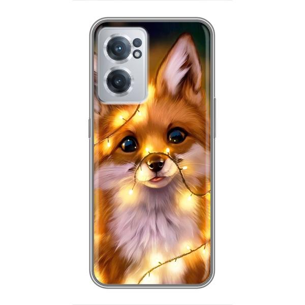 Чехлы с картинкой Лисички для OnePlus Nord CE 2 Lite 5G (VPrint) – Лисичка в гирляндах