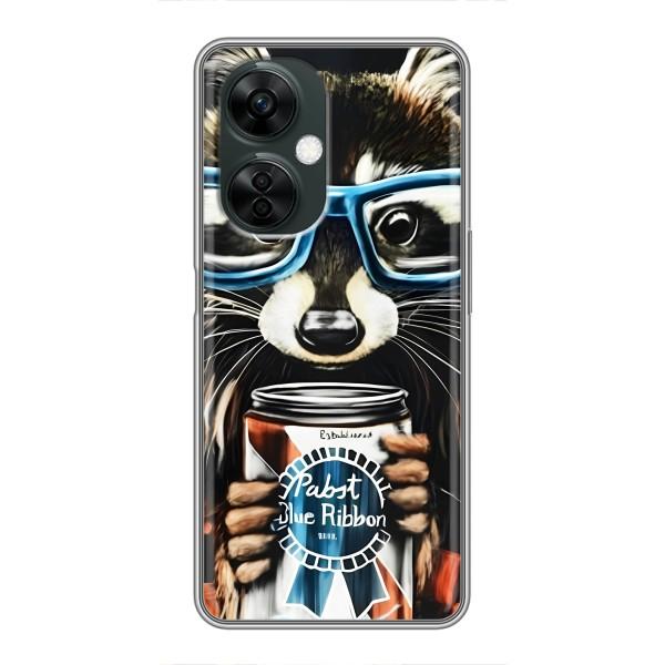 Чохол з принтом для OnePlus Норд СЕ 3 Лайт - (Прикольні) (AlphaPrint) – Єнот з банкою