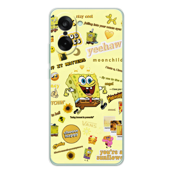 Силіконовий чохол Спанч Боб на Норд СЕ 5 – Спанч Боб біжить
