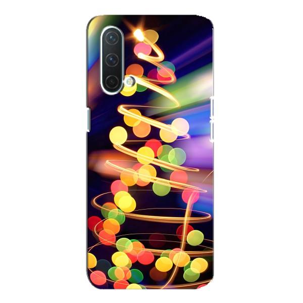 Новогодние Чехлы для ВанПлас Норд СЕ 5G (VPrint) – Елка с гирлянд