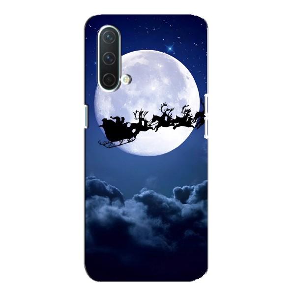 Новогодние Чехлы для ВанПлас Норд СЕ 5G (VPrint) – Санта - луна