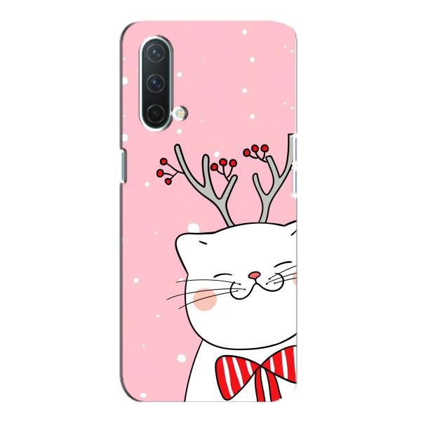Новогодние Чехлы для ВанПлас Норд СЕ 5G (VPrint) – Зимний кот