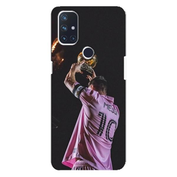 Чехол Месси футболист для OnePlus Nord N10 5G – Месси с кубом
