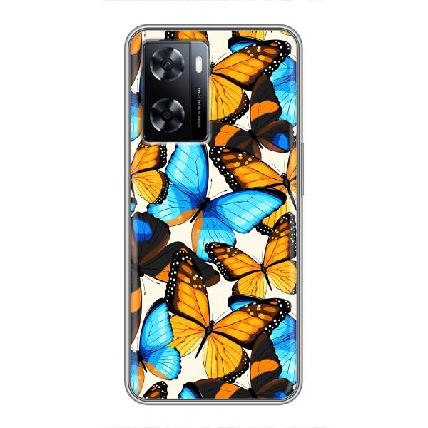 Чехол с принтом для ВанПлас Норд 20СЕ - (Прикольные) (AlphaPrint) – Яркие бабочки