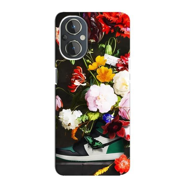Брендновые Чехлы для OnePlus Nord N20 - (PREMIUMPrint) – Nike цветы