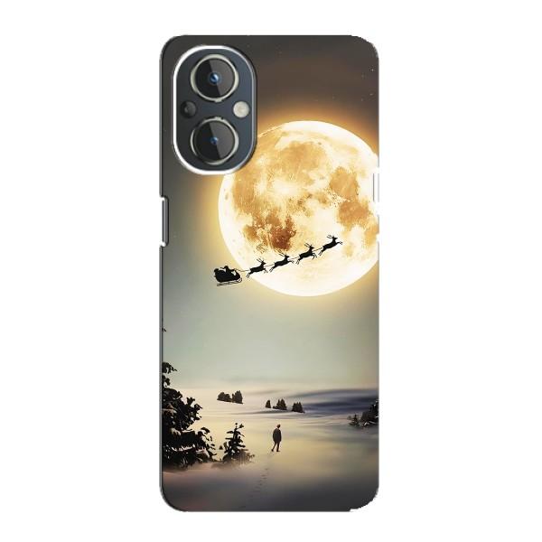 Новорічні, Святкові Чохли для OnePlus Nord N20 - 2024 год – Санта на місяці