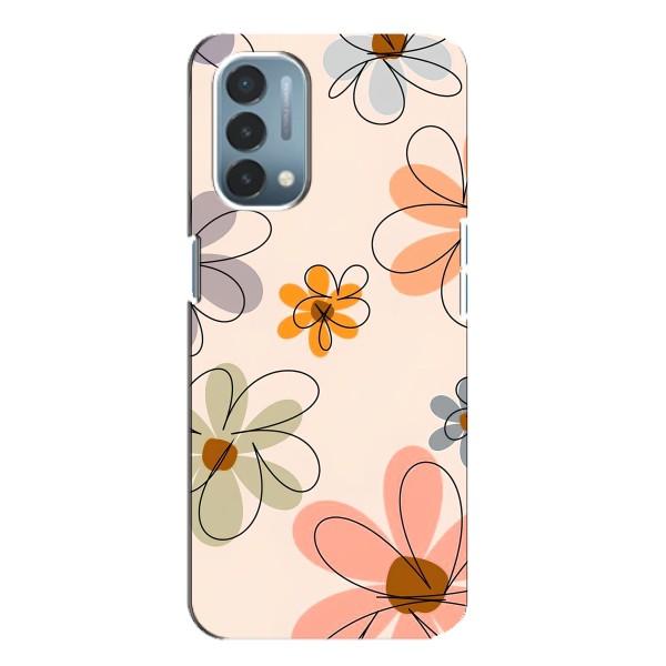 Чехол с цветочным принтом на ВанПлас Норд Н200 5G – Разноцветные цветы