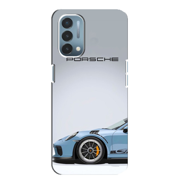 Чехол с авто Порше для OnePlus Nord N200 5G (DE211) – Голубой Порше