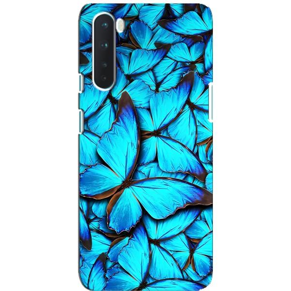 Чохол з принтом для ВанПлюс Норд - (Прикольні) (AlphaPrint) – Сині метелики