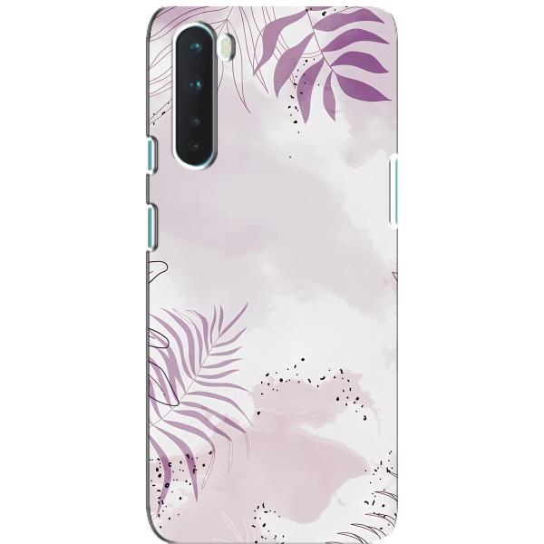 Чохол з квітковим принтом на ВанПлюс Норд – Фіолетове листя