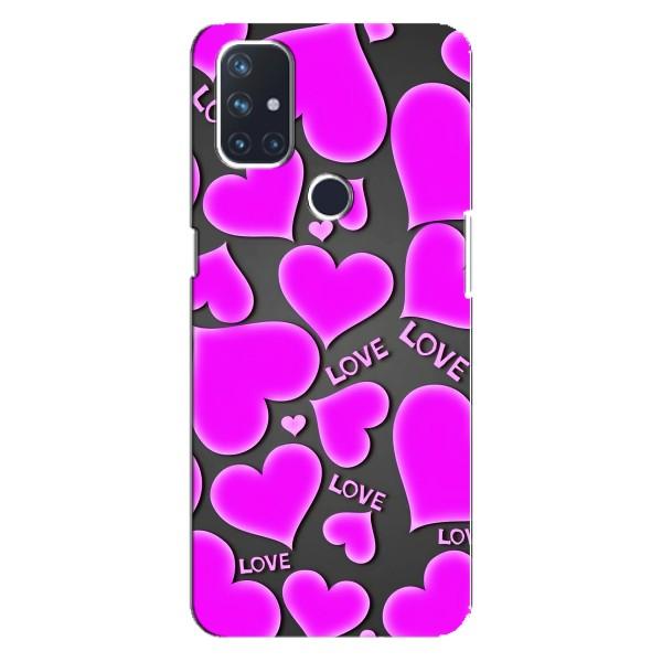 Чехлы для любимой на ВанПлас Норд 10 5Джи (VPrint) – Pink hearts