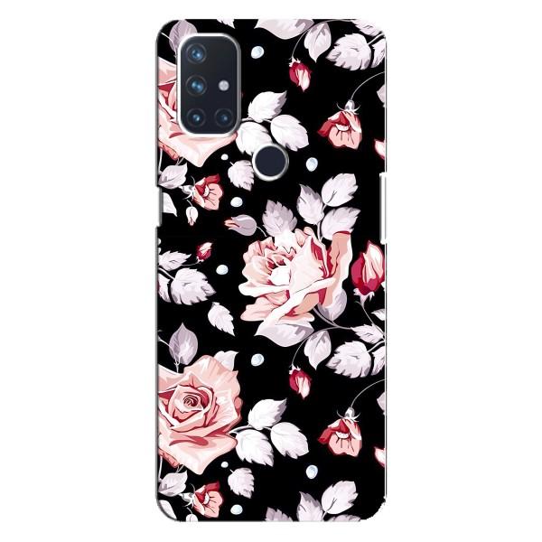 Чохли з квітами для OnePlus Nord 10 5G (VPrint) – Квіти на чорному
