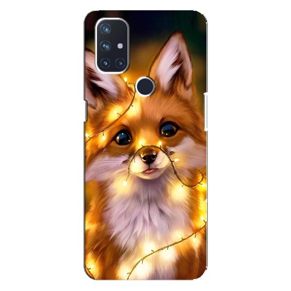 Чехлы с картинкой Лисички для OnePlus Nord 10 5G (VPrint) – Лисичка в гирляндах