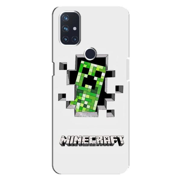 Чехол Майнкрафт на OnePlus Nord 10 5G (AlphaPrint) Minecraft – крипер Майнкрафт