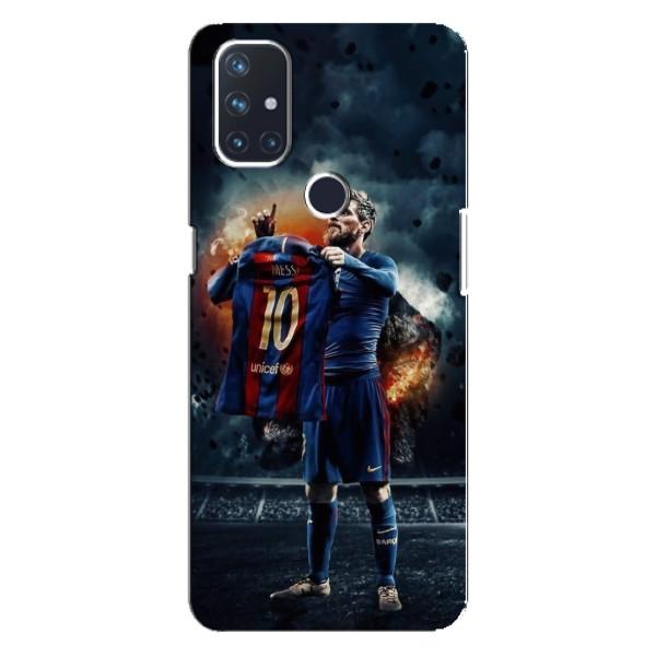 Чехол Месси футболист для OnePlus Nord 10 5G – Месси с футболкой