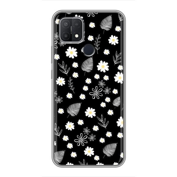 Чохли з тематикою "КВІТИ" на OPPO A15s – цвітіння на чорному