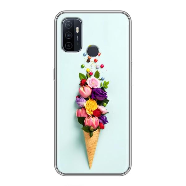 Чохли з тематикою "КВІТИ" на Oppo A53 – Квітка-морозиво