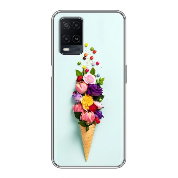 Чехлы с тематикой "ЦВЕТЫ" на OPPO A54 – Цветок-мороженное