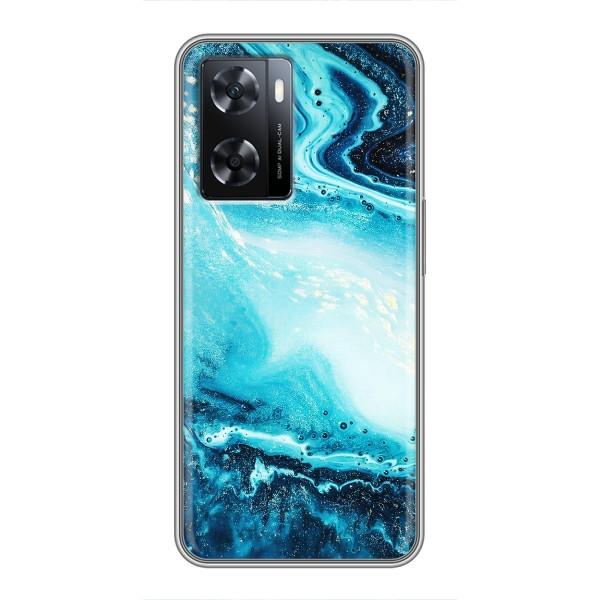 Мраморный чехол на Oppo a57s (VPrint) – Голубой мрамор