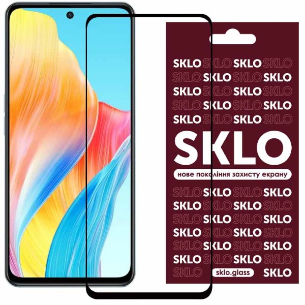 Защитное стекло SKLO 3D (full glue) для Oppo A58 4G – Черный