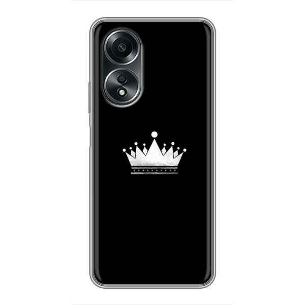 Чехол (Корона на чёрном фоне) для Оппо А58 (4G) – Белая корона