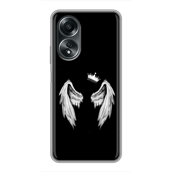 Чехол (Корона на чёрном фоне) для Оппо А58 (4G) – Крылья и корона