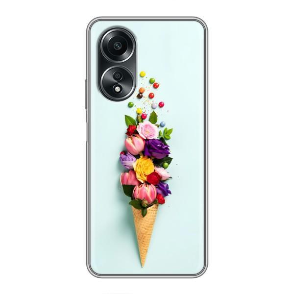 Чохли з тематикою "КВІТИ" на OPPO A58 (4G) – Квітка-морозиво