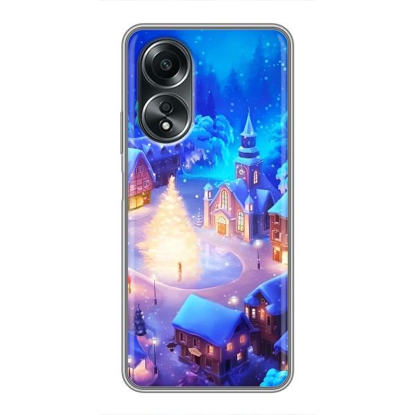 Рождественские Чехлы для OPPO A58 (4G) (VPrint) – Рождественский город