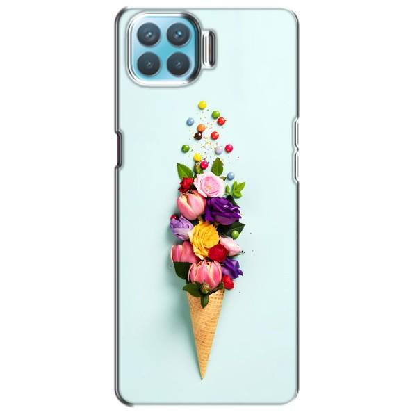 Чехлы с тематикой "ЦВЕТЫ" на Oppo A73 – Цветок-мороженное