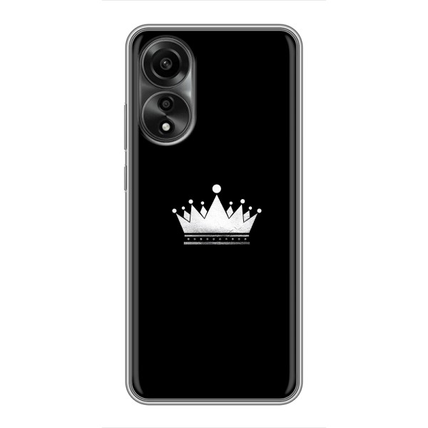 Чохол (Корона на чорному фоні) для Оппо А78 (4G) – Біла корона