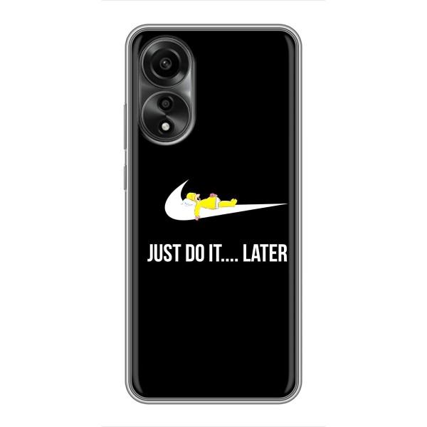 Чехол с логотипом Найк на OPPO A78 (4G) – Nike just do it