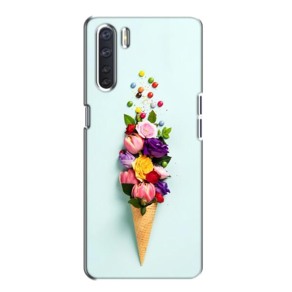 Чехлы с тематикой "ЦВЕТЫ" на Oppo A91 – Цветок-мороженное