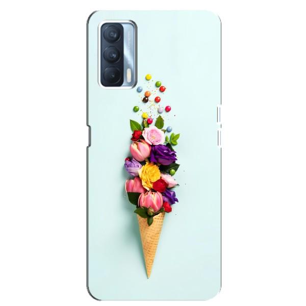 Чехлы с тематикой "ЦВЕТЫ" на Oppo A92s – Цветок-мороженное