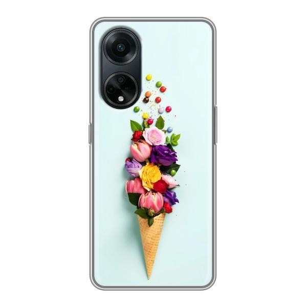 Чехлы с тематикой "ЦВЕТЫ" на Oppo A98 – Цветок-мороженное