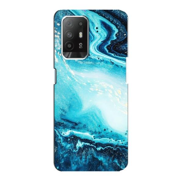 Мраморный чехол на Oppo F19 Pro Plus 5G (VPrint) – Голубой мрамор