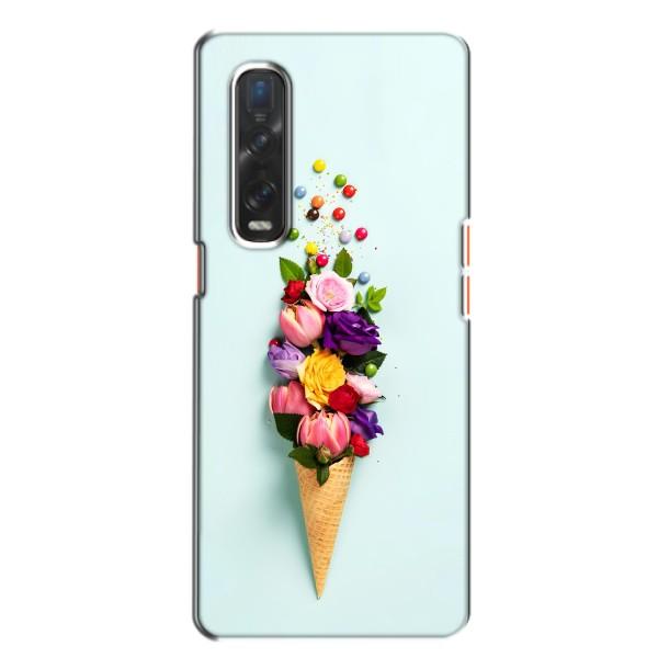 Чехлы с тематикой "ЦВЕТЫ" на Oppo Find X2 – Цветок-мороженное