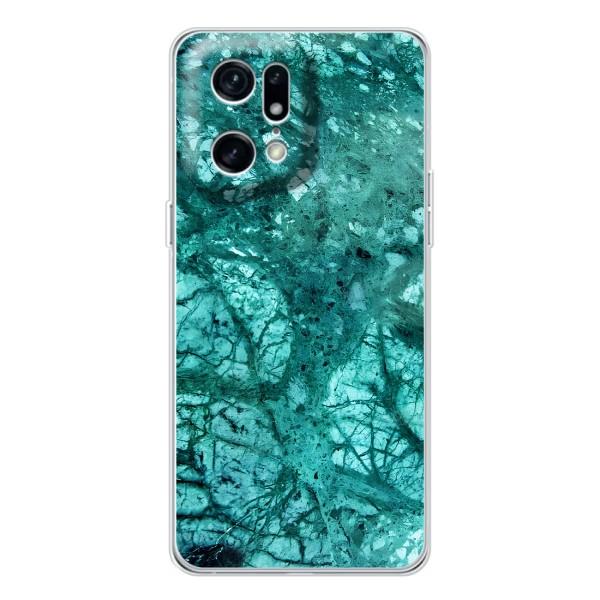 Мраморний чехол на OPPO Find X5 Pro (VPrint) – Зелений мрамор