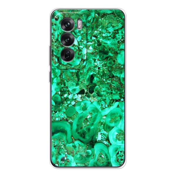 Мраморный чехол на OPPO Reno 12 (VPrint) – Салатный Мрамор