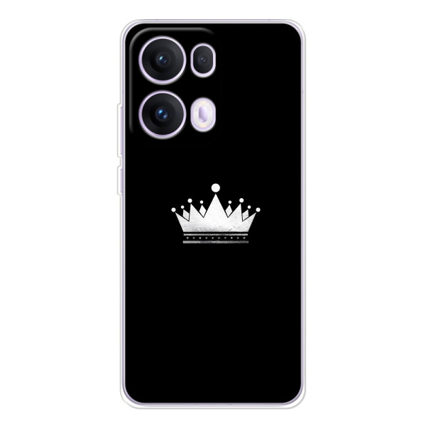 Чохол (Корона на чорному фоні) для ОРО Reno 13 Про 5G – Біла корона