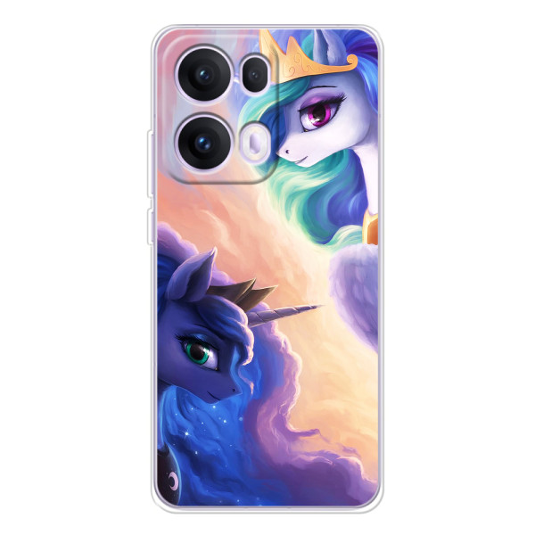 Чехол Unicorn на OPPO Reno 13 Pro 5G – Единорожки на тучках