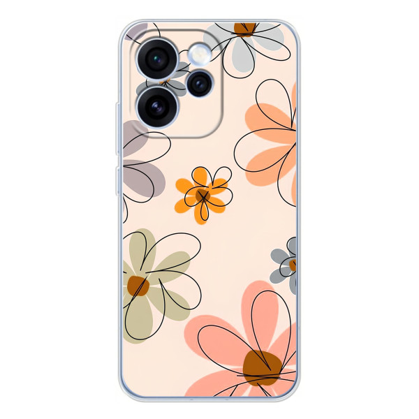 Чехол с цветочным принтом на OPPO Рено 15 Про – Разноцветные цветы