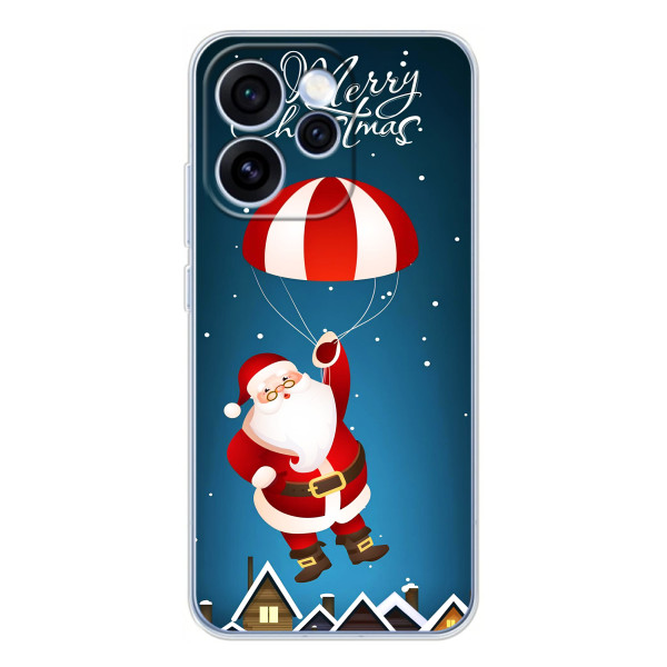 Чехол с зимним принтом для ОППО Рено 15 Про – Дед Мороз