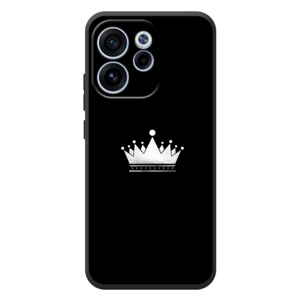 Чехол (Корона на чёрном фоне) для OPPO Рено 15F – Белая корона