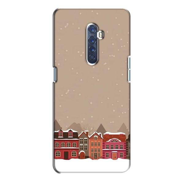 Новогодние, Праздничные Чехлы для Oppo Reno 2 - 2024 год – Зимний город