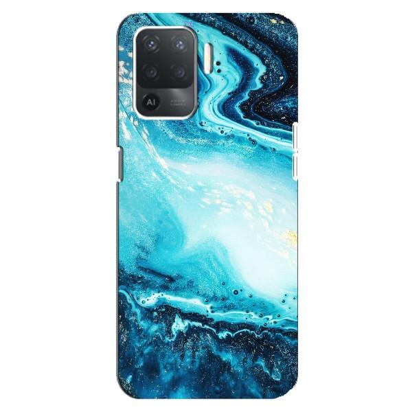 Мраморный чехол на OPPO Reno 5 Lite (VPrint) – Голубой мрамор