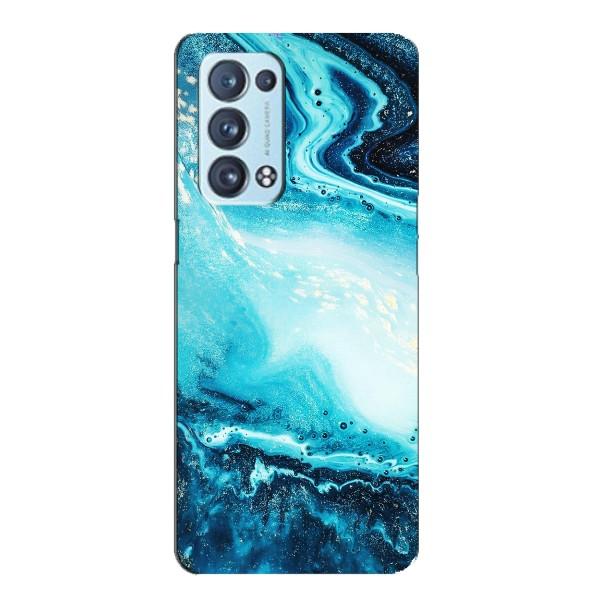Мраморный чехол на Oppo Reno6 Pro 5G (VPrint) – Голубой мрамор