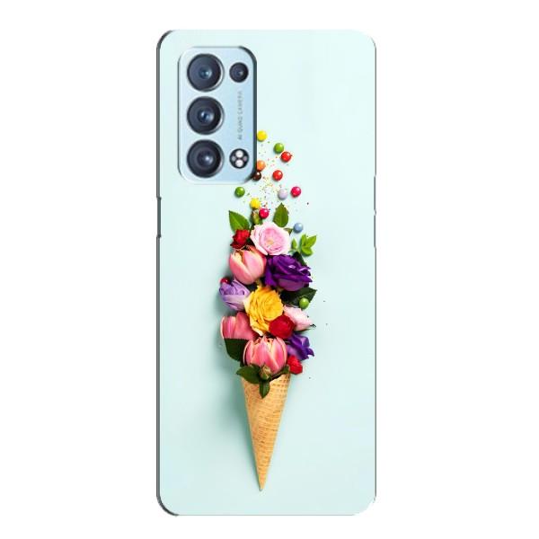 Чохли з тематикою "КВІТИ" на Oppo Reno6 Pro 5G – Квітка-морозиво