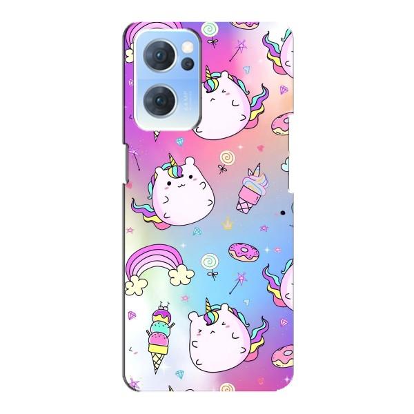 Чохол Unicorn на Oppo Reno7 5G – Веселка і Єдинорог