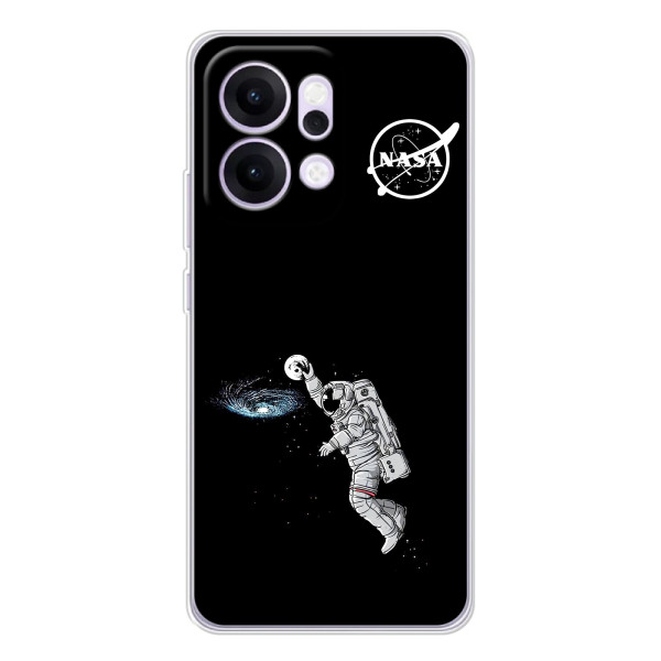 Силиконовый бампер с принтом "Наса" на OPPO Reno14 Pro – Космонавт баскетболист