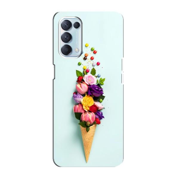 Чохли з тематикою "КВІТИ" на Oppo Reno5 4G – Квітка-морозиво